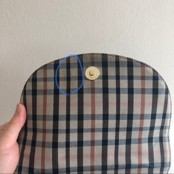 Vintage 80s Plaid Canvas/ Leather Cross Body Bag - Picture 7 of 16